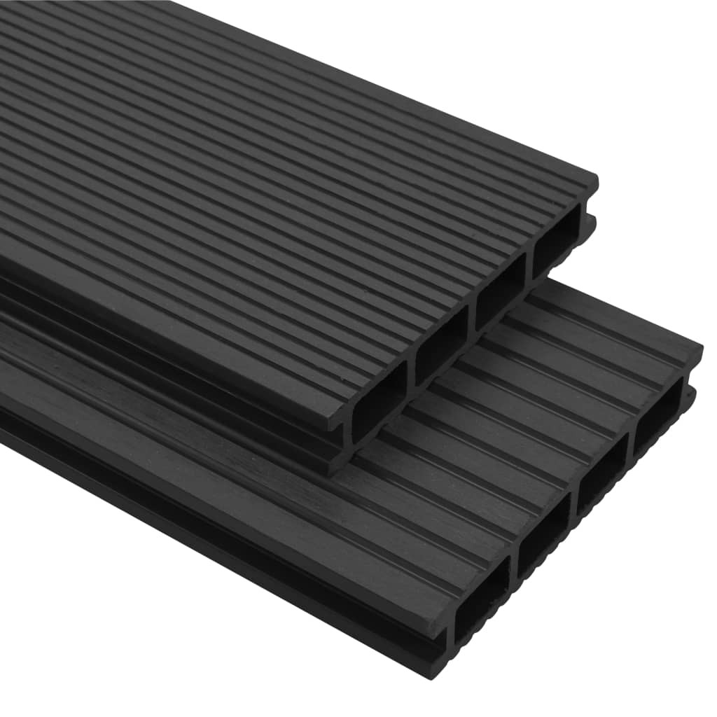 WPC Decking Boards with Accessories 35 m² 4 m Anthracite